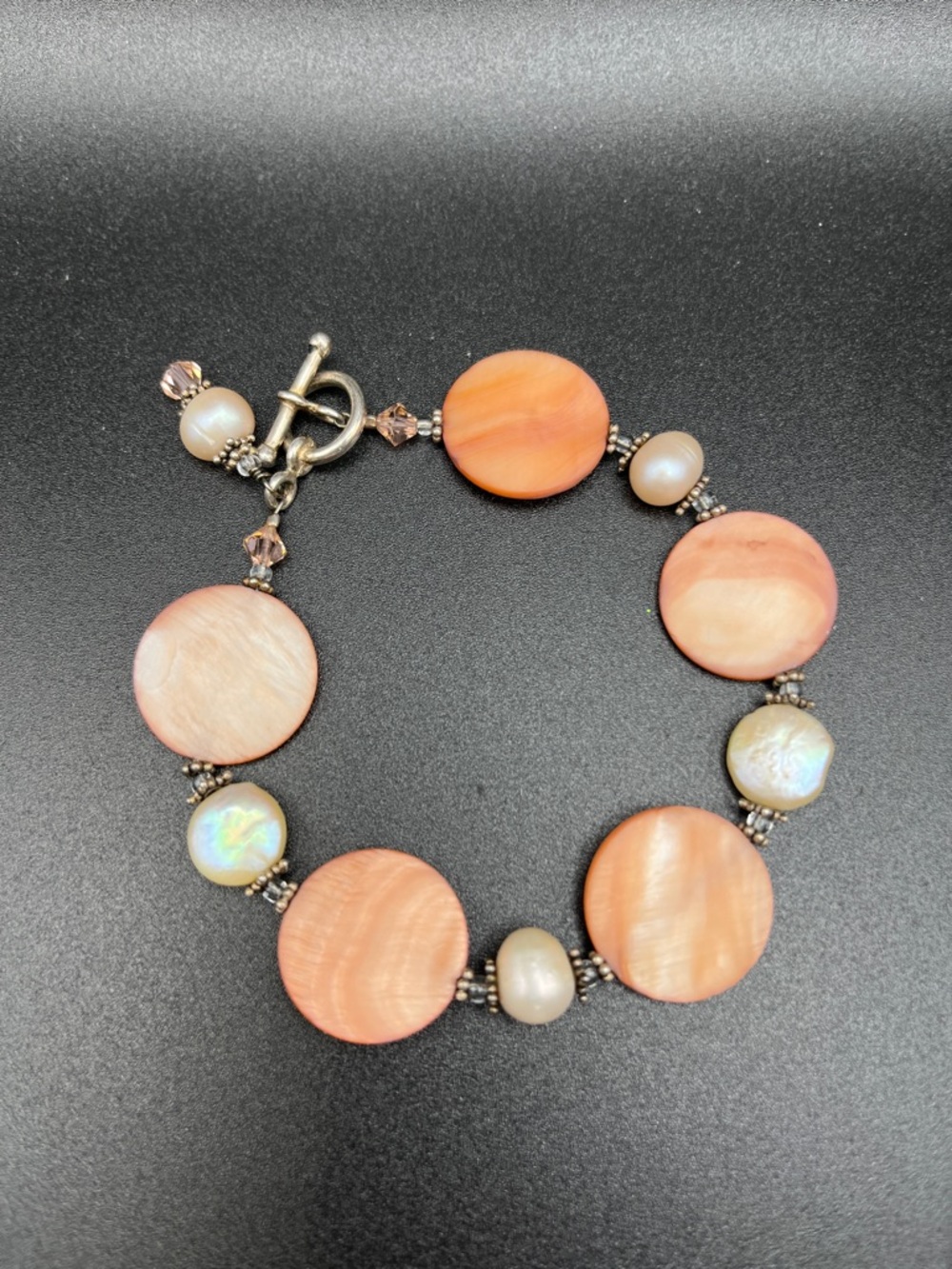 Pearl and sterling silver bracelet